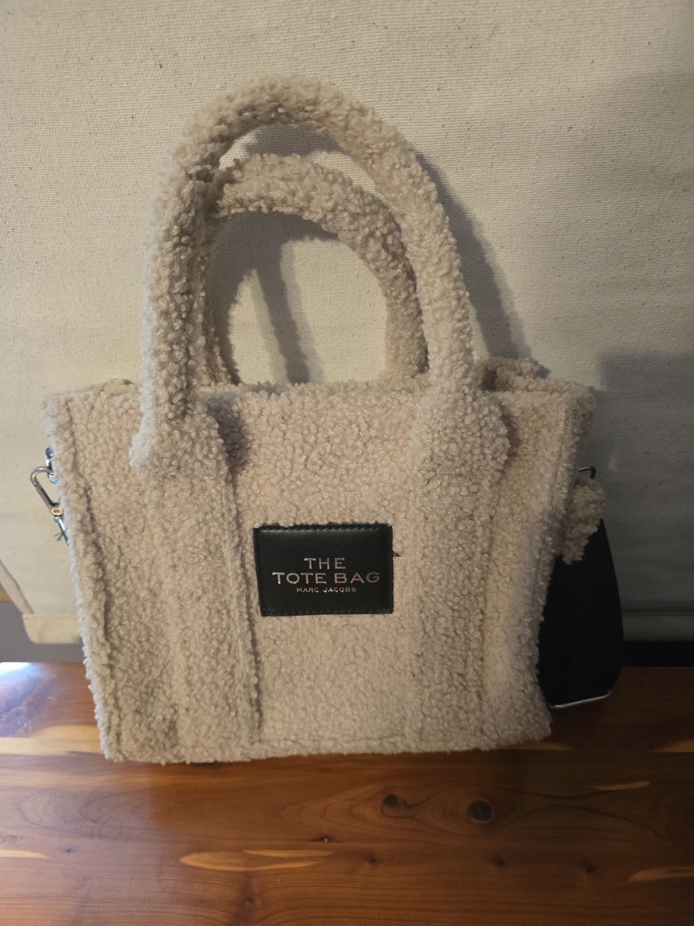 Marc Jacobs Teddy Bear Tote Bag in Cream with Black Patch